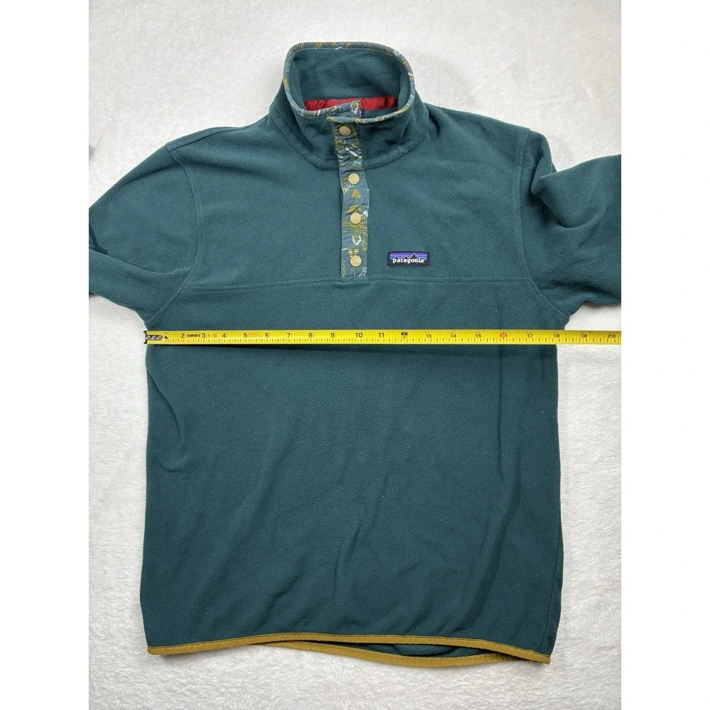 Patagonia Sweater Mens Small Green Micro D Snap T Pullover Lightweight Fleece
